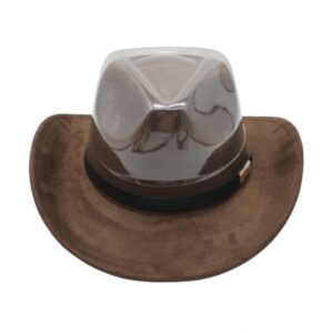 LIDHAY Cowboy Hat for Women Men Felt Wide Brim Cowgirl Hat Western Suede Hats for Cowboys and Cowgirls with Belt Buckle JZ-202 Brown