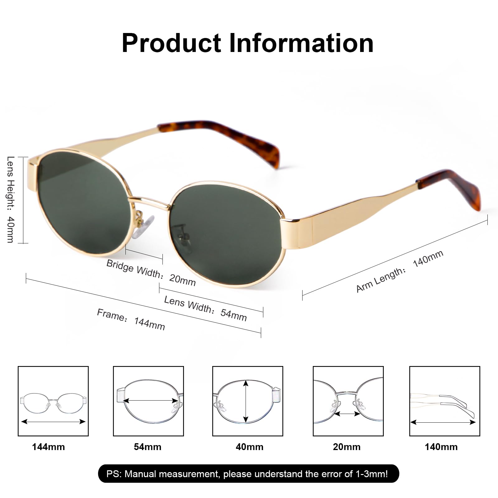 VIA LEECA Retro Oval Sunglasses Women Men 90s Trendy UV400 Protection G15 Lens Sun Glasses Classic Shades for Gift Outdoor Aesthetic Accessories