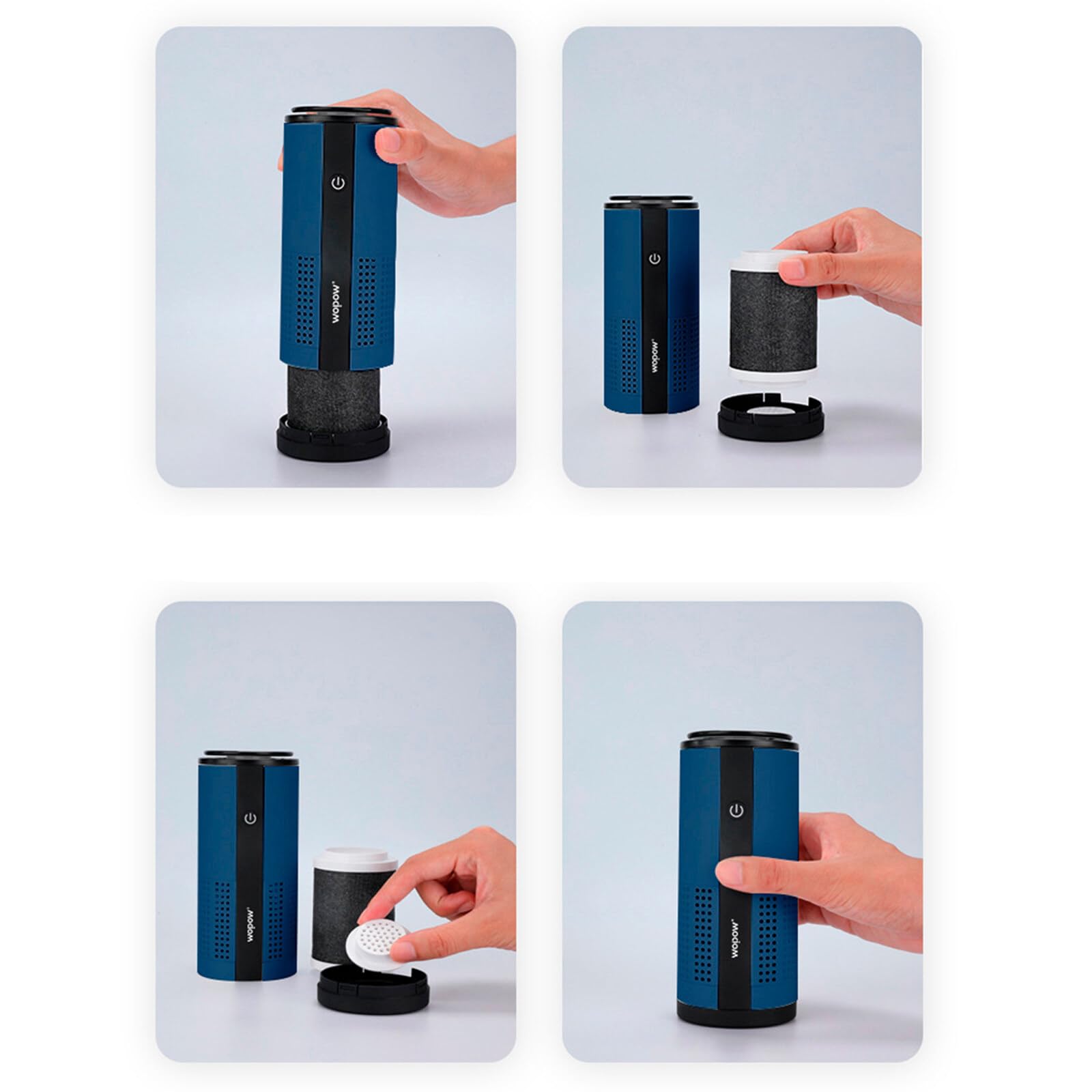 Car Air Purifier Ionizer, USB Rechargeable Quiet Portable Ionic Air Purifier, for Home Car Office