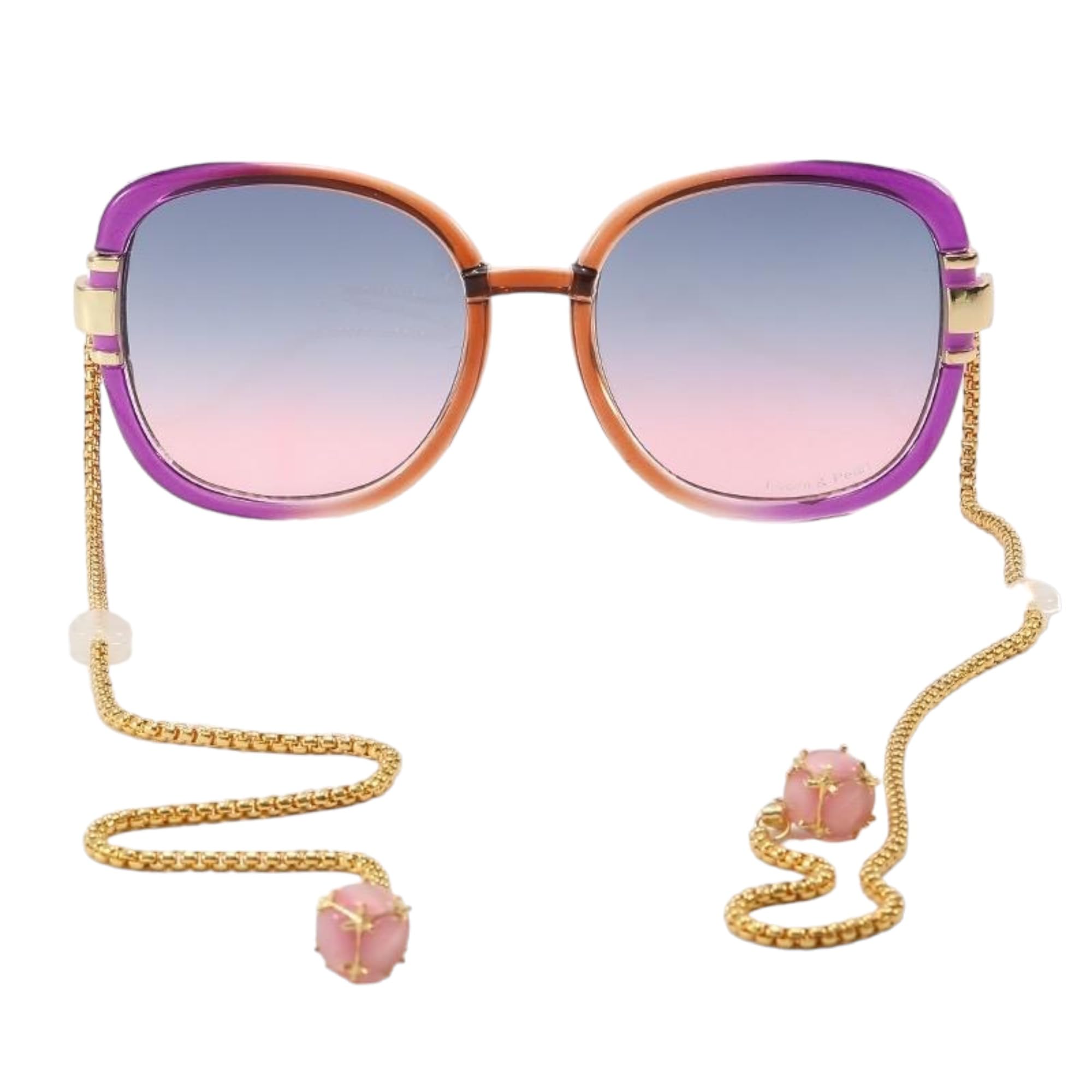 Loom&Pearl Armless Chain Temple Sunglasses Pull Me Close Shades + Gold Chains And Hold Me Down Charms Shades with Non-Slip Holds on Ears