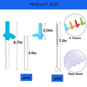 4PCS Straws Replacement and Bite Valve Compatible with Zak Designs Kelso 15 oz Water Bottle Silicone Replacement Bite Valve Reusable Straw with Cleaning Brush