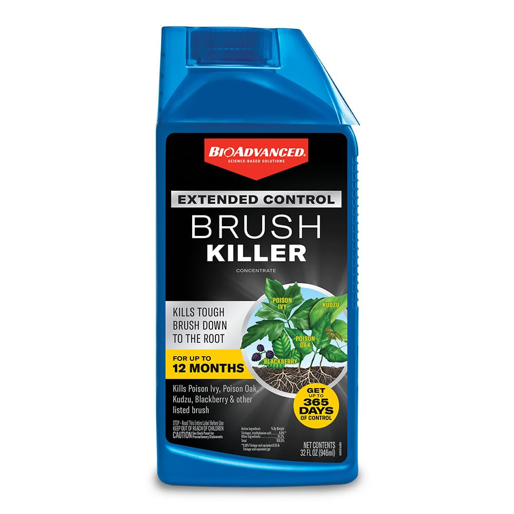 BioAdvanced 800600B Extended Control Brush Ivy Killer, Also Kills Poison Oak, BlackBerry, Kudzu and More, Concentrate, 32 oz