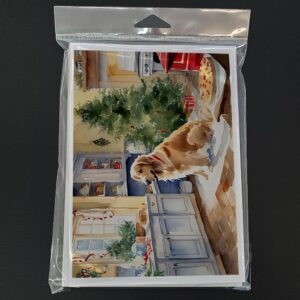 Caroline's Treasures DAC3802GCA7P Golden Retriever Christmas Cookies Greeting Cards Pack of 8 Blank Cards with Envelopes Whimsical A7 Size 5x7 Blank Note Cards