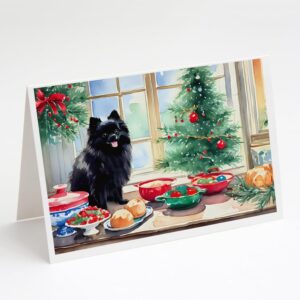 caroline's treasures dac3865gca7p pomeranian christmas cookies greeting cards pack of 8 blank cards with envelopes whimsical a7 size 5x7 blank note cards