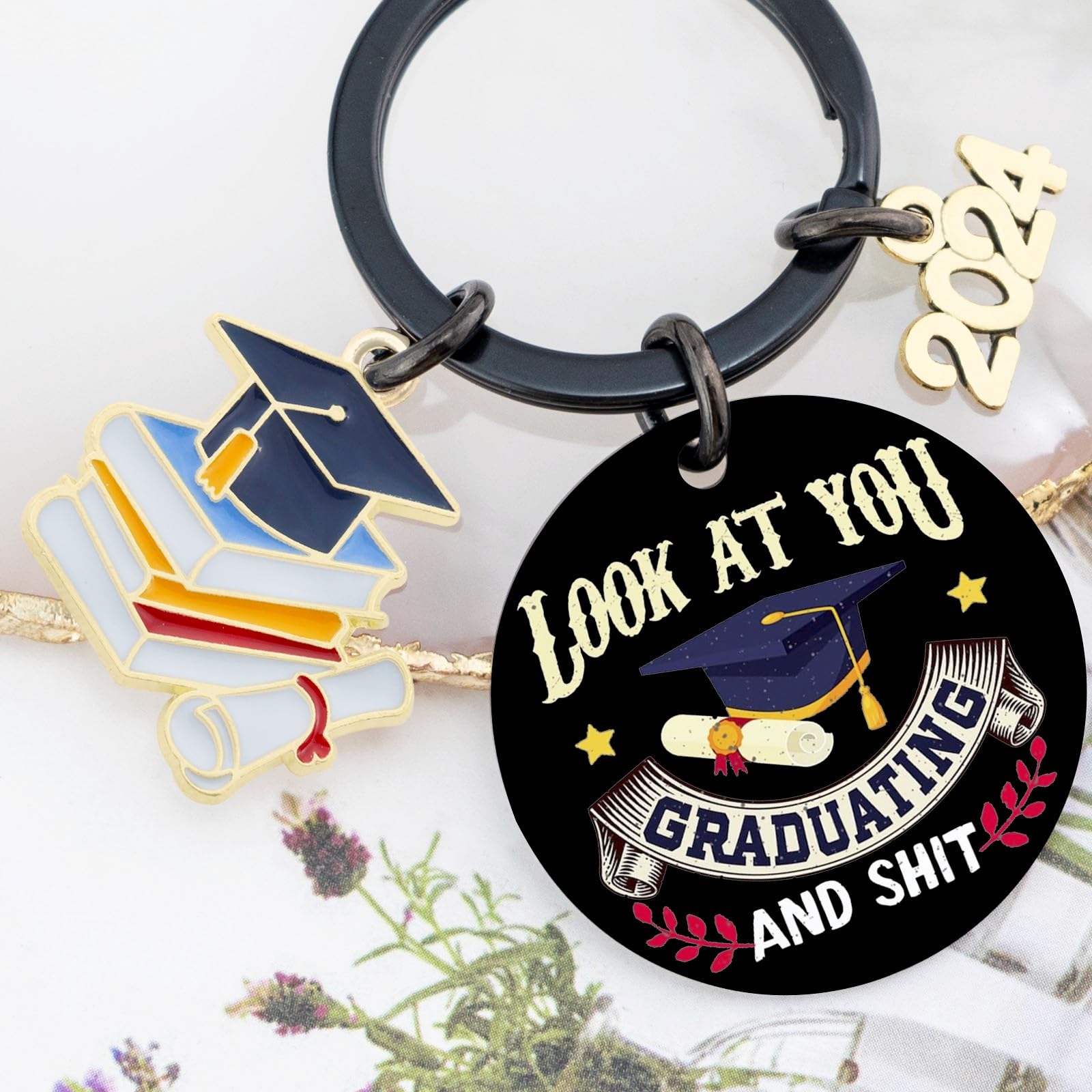 OEHEDOU Funny Graduation Gifts College Graduation Keychain 2024 Graduation Gifts For Seniors Student University Graduation Class Of 2024 Graduation Gifts For Him Her Graduate From College