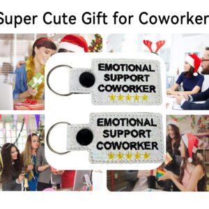 PHAWNGU 2 Pack Gifts for Coworkers, Coworker Gifts for Women, Work Bestie Gifts, Coworker Christmas Gifts Birthday Gifts, Emotional Support Coworker Vinyl Keychain Keyring