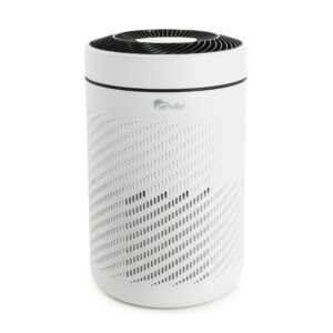 senville air purifier for home allergies, pet hair in bedroom, 3-in-1 hepa filter, dust, smoke, pollutants, odor, flow 500, white