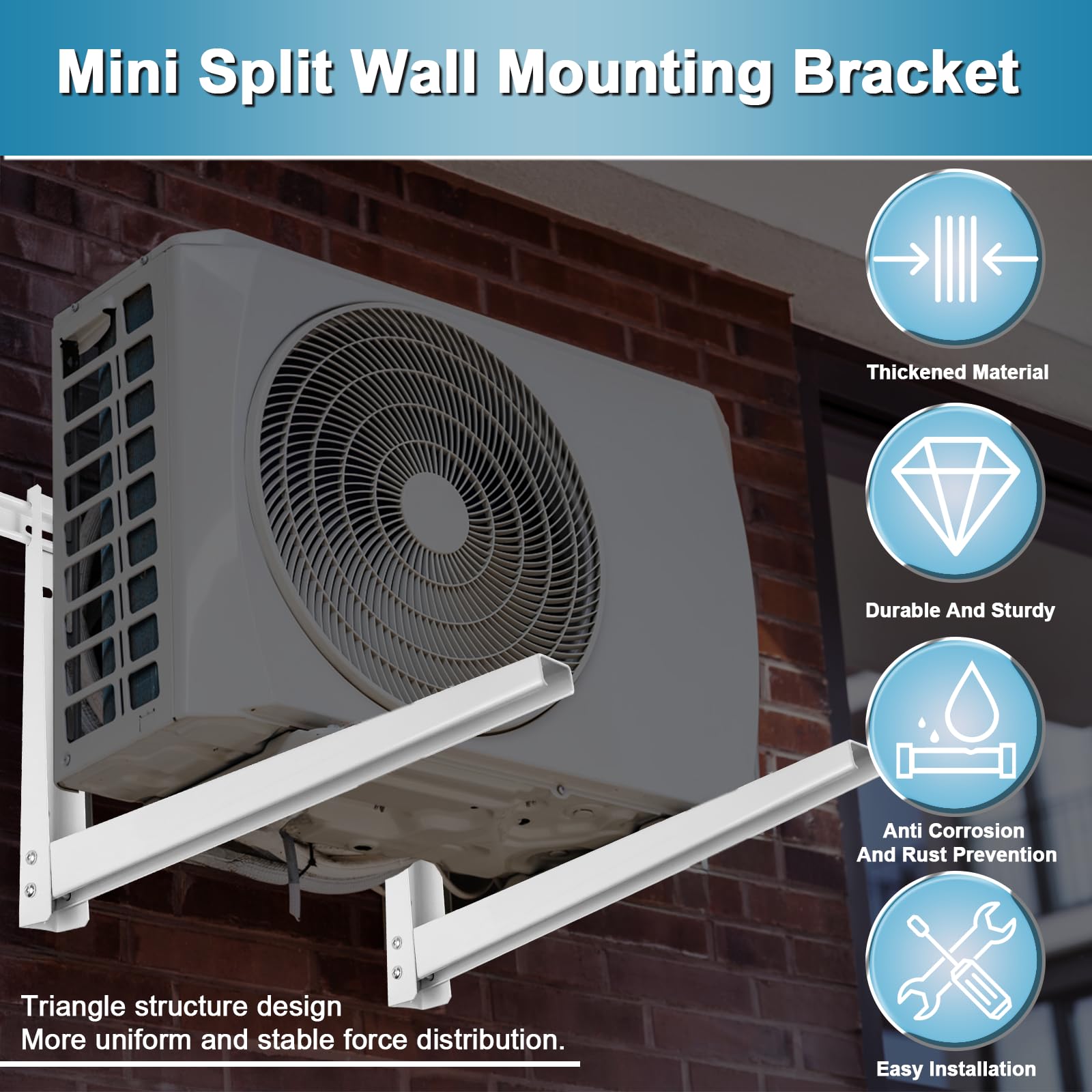 Cenipar Mini Split Mounting Bracket for 7000 Btu to 12000 Btu Mini Split Air Conditioner Mini Split Wall Mounting Bracket, Support Up to 400 Lbs Mini Split Bracket