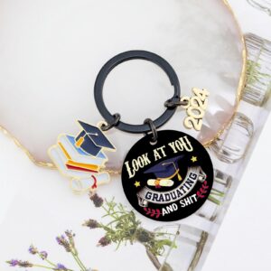 OEHEDOU Funny Graduation Gifts College Graduation Keychain 2024 Graduation Gifts For Seniors Student University Graduation Class Of 2024 Graduation Gifts For Him Her Graduate From College