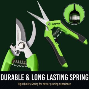 Craft911 Pruning Shears & Gardening Scissors Set - 7" Titanium Coated Sharp Garden Clippers, Stainless Steel Garden Shears for Plant - Garden Pruners, Florist Scissors with Non-Slip Grip