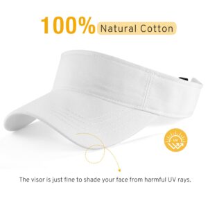 Lanzom Mens Womens Sun Visor Hats Short Brim Hat Running Hat Foldable Adjustable for Tennis Golf Running (US, Alpha, Small, Large, White)