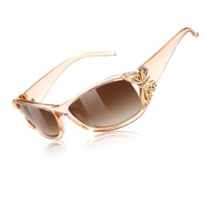 feisedy trendy polarized y2k sunglasses wrap around butterfly design fashion sunnies uv400 protection b0078