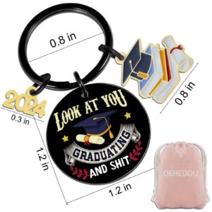 OEHEDOU Funny Graduation Gifts College Graduation Keychain 2024 Graduation Gifts For Seniors Student University Graduation Class Of 2024 Graduation Gifts For Him Her Graduate From College