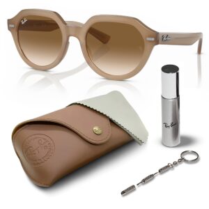 ray-ban rb4399 gina square shape sunglasses with eyewear kit bundle - high bridge fit - ideal formal and casual wear square sunglasses