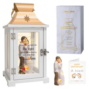 10th wedding anniversary lantern, best 10th anniversary wedding gifts for couple parents wife husband tin 10 years of marriage for him her, unique 10th wedding ideas