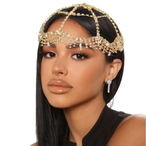 naiska 1920s headpieces rhinestone mesh cap gold headchain wedding head accessories crystal headband brides prom costume head chain vintage style festival halloween prom costume hair accessories