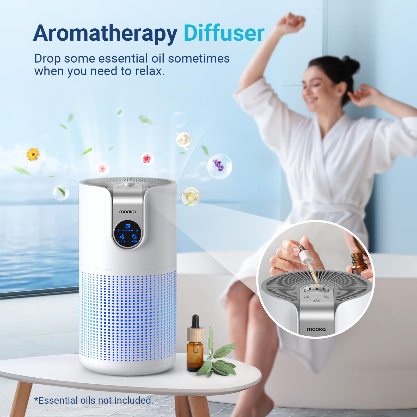 MOOKA M03 Air Purifier + Replacement Filter 1 PACK Combo