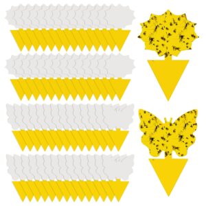 Cleanuper 58 Pcs Flying Insect Traps for Plants,Indoors, Outdoors, Kitchen, Yellow Sticky Traps for Fungus Gnat, Fly and Fruit Fly, Flying Insects, Non-Toxic & Odorless, Kid & Pet Safe, Economic Pack