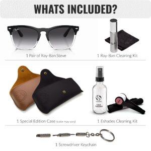 Ray-Ban RB4487 STEVE Square Shape Sunglasses With Eyewear Kit Bundle - High Bridge Fit - Casual Wear Square Sunglasses