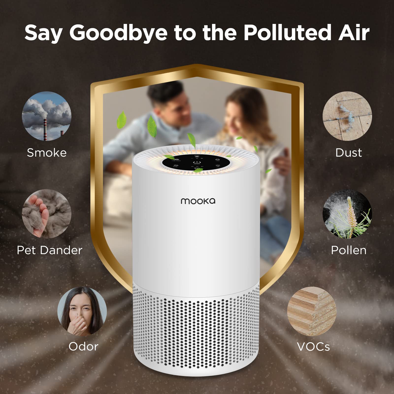 Air Purifier and 2Pack Filter Combo, Air Purifiers for Home Large Rooms up to 1200ft²