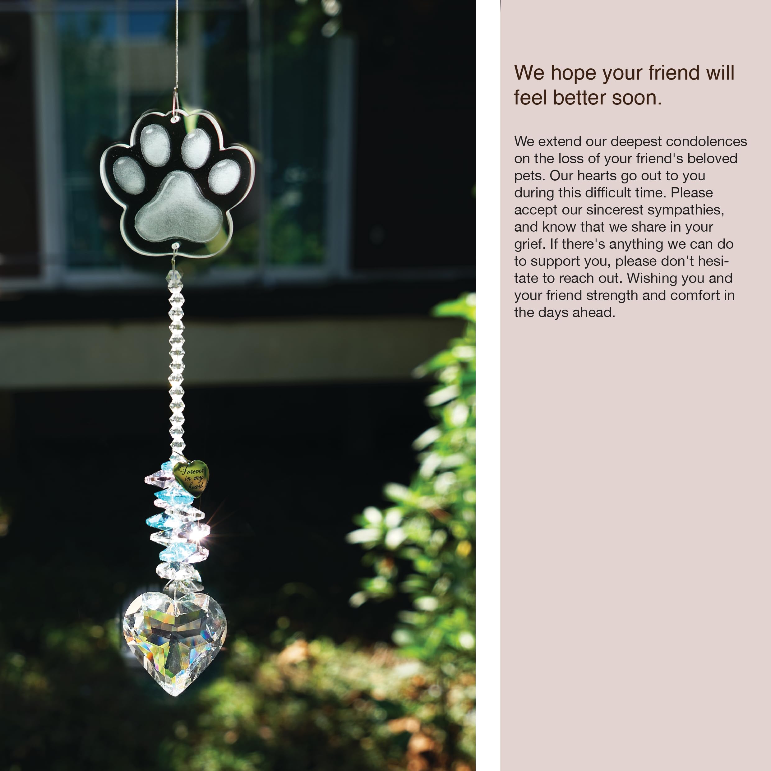 Pet Memorial Suncatcher, Dog Memorial Gifts, Pet Loss, Pet Sympathy, Thoughtful Dogs and Cats Remembrance, Bereavement Gifts