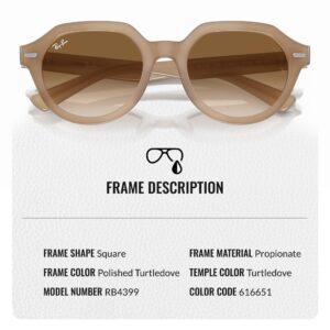 Ray-Ban RB4399 GINA Square Shape Sunglasses With Eyewear Kit Bundle - High Bridge Fit - Ideal Formal and Casual Wear Square Sunglasses