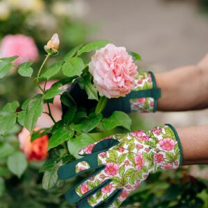 Pleneal Gardening Gloves for Women - Leather Garden Gloves Thorn Proof, Outdoor Protective Working Gloves for Weeding