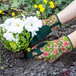 Pleneal Gardening Gloves for Women - Leather Garden Gloves Thorn Proof, Outdoor Protective Working Gloves for Weeding