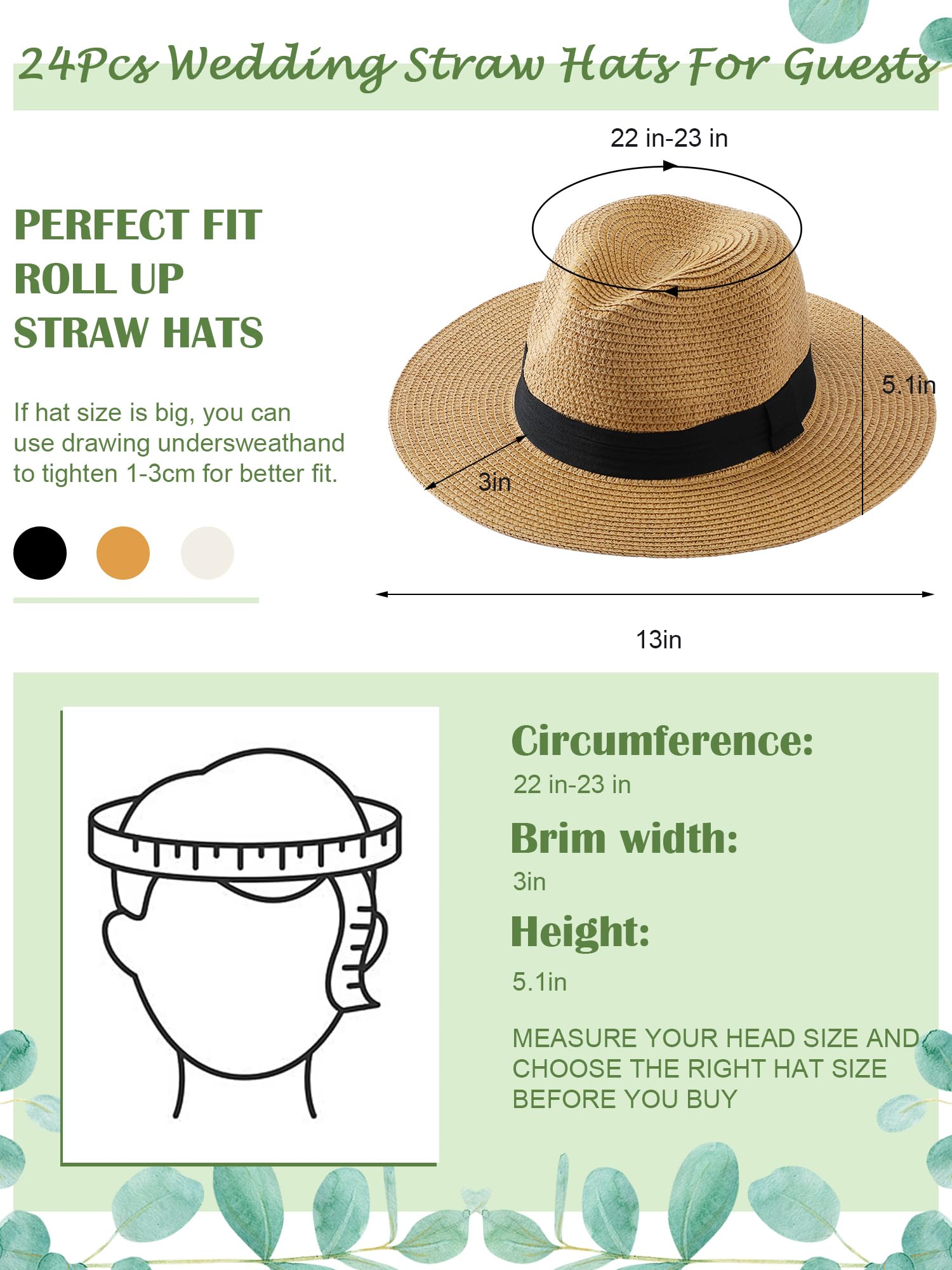 Silicherry 48 Pcs Straw Fedora Hat and Sunglasses Bulk 1920s Panama Style Fedora Eyeglasses for Havana Nights Beach Wedding Guest Gifts Party Supplies