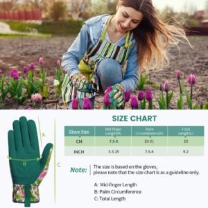 Pleneal Gardening Gloves for Women - Leather Garden Gloves Thorn Proof, Outdoor Protective Working Gloves for Weeding