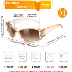 FEISEDY Trendy Polarized Y2K Sunglasses Wrap Around Butterfly Design Fashion Sunnies UV400 Protection B0078