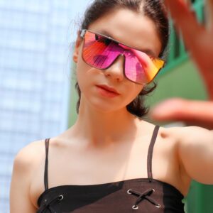 FEISEDY Fashion Flat Top Sunglasses Trendy Oversized Square Shades Women Men UV400 B2996