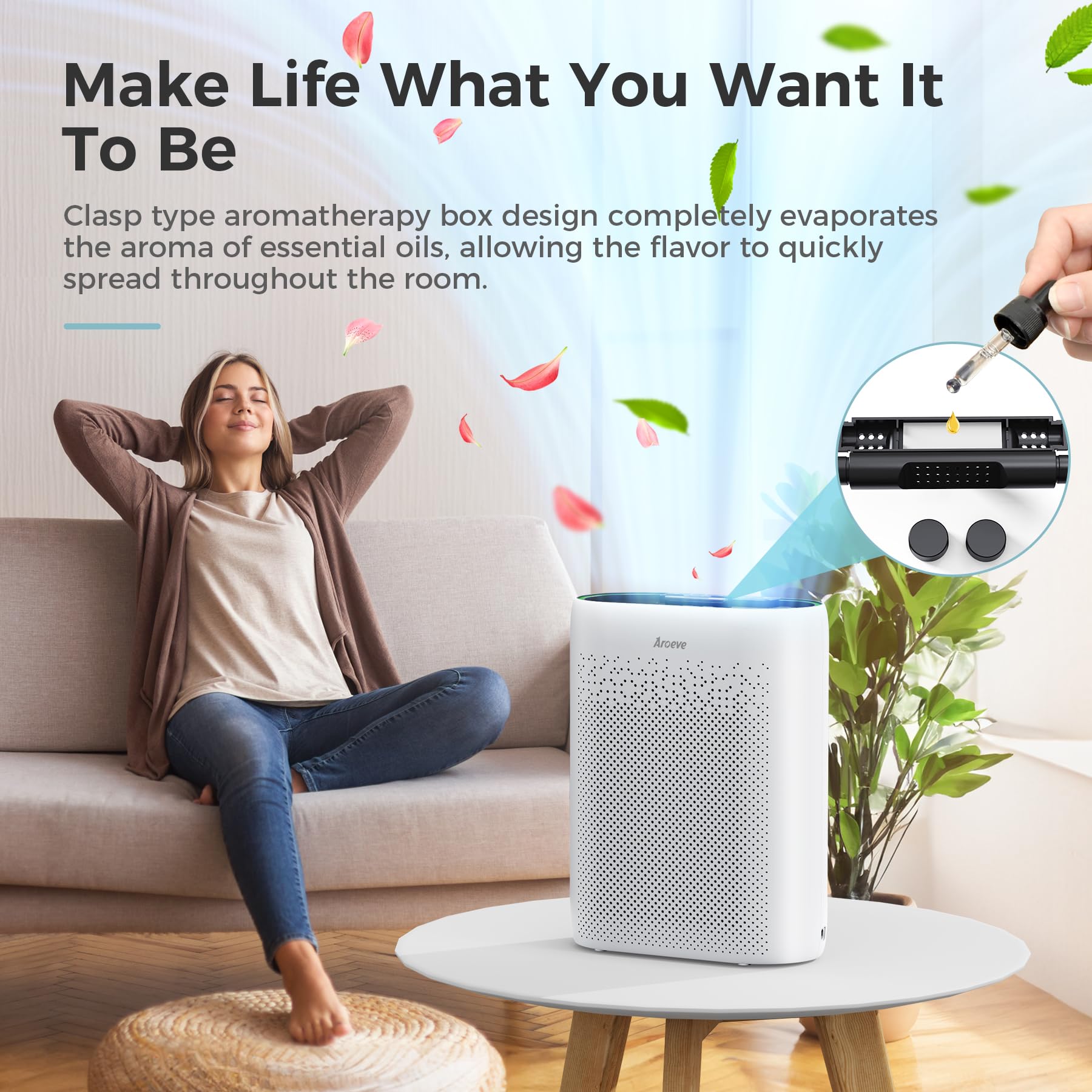 AROEVE Air Purifier with Two Filter(One Basic Version & One Standard Version)