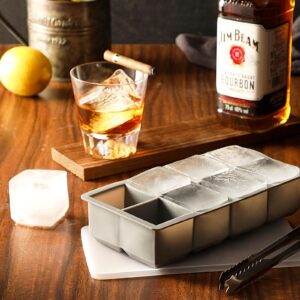 3 Pack Large Ice Cube Trays for Freezer with Lid and Bin, 2 Inch Silicone Big Square Ice Cube Molds Making 24 Cubes for Whiskey, Cocktails, Beverages, Soups, Frozen Treats, BPA Free