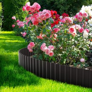 LAVEVE Corrugated Metal Garden Edging - Sturdy Border Perfect for DIY Flower Beds and Landscaping Borders (Black, 6 Inch x 20FT)