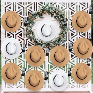 Silicherry 48 Pcs Straw Fedora Hat and Sunglasses Bulk 1920s Panama Style Fedora Eyeglasses for Havana Nights Beach Wedding Guest Gifts Party Supplies