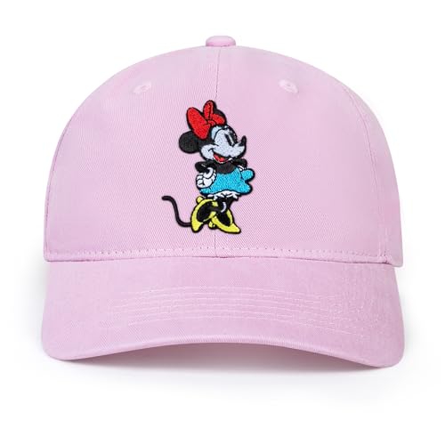 Disney Women's Standard Adult Baseball Cap, Minnie Mouse Adjustable Dad Hat, Pink, ONE Size