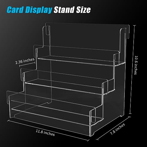 DOSTATNI 2 Pcs 3 Tier Acrylic Greeting Card Display Sticker Display Stand Greeting Card Organizer Postcard Organizer Retail Display Racks Business Card Holder for Vendors Desk Counter Retail