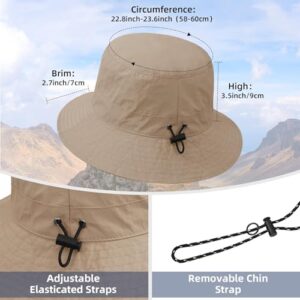 Durio Waterproof Bucket Hat for Women UPF 50+ Sun Hat UV Protection Packable Rain Hats for Women Lightweight Hiking Hat Khaki One Size