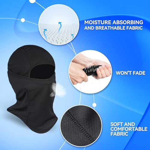 3 Pieces Balaclava Ski Mask -Winter Full Face Mask for Men Women Windproof Weather Outdoors Cover for Men Women Boys Girls Black/Black/Black