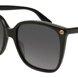 Gucci Lightness Square Women Sunglasses GG0022S 001 Black 57mm - Bundle Ocu-Kit Eyewear Care Packet