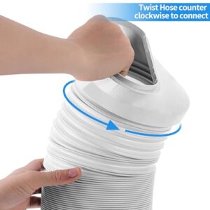 Humhold 80" Portable Air Conditioner Hose, Durable Built-in Steel Wire,5.9" Diameter Sturdy AC Exhaust Hose, Universal Counter-Clockwise Extender Hose, Extra Long Vent Tube Hose for Air Conditioner