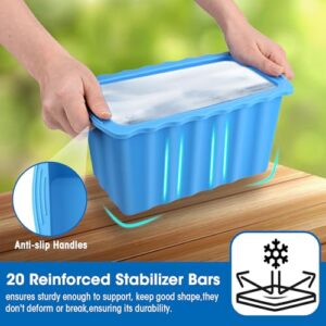 2Pack Extra Large Ice Block Molds-12LB Extra Thick Large Silicone Ice Cube Molds Reusable Giant Ice Cube Bricks Maker Molds Big Ice Tray for Coolers &Ice Bath Tub Cold Plunge Water Chiller Accessories