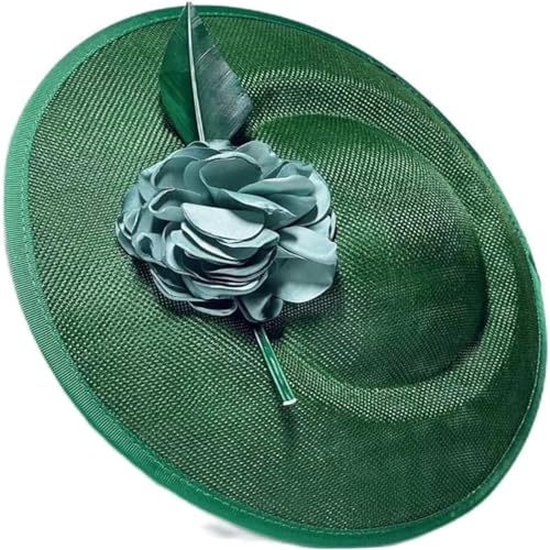 L'ouve Fascinator Hat for Women 1920s Tea Party Kentucky Derby Fascinator Hat Pillbox Hat Peacock Feather Fascinator for Cocktail Green