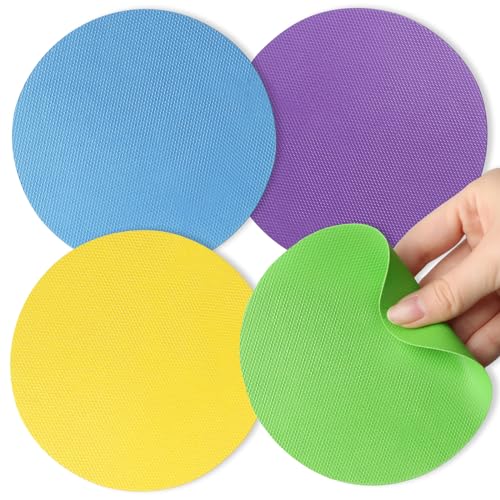 Aixoom Rubber Jar Opener Pads Set of 4, Round Heat-insulated Non-Slip Gripper Pads for Jars, Kitchen Tool for Easy Opening (Circle)