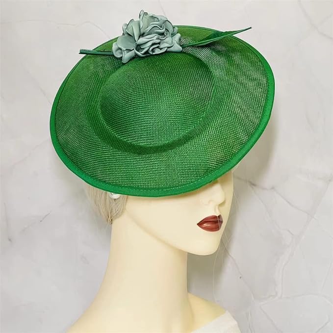 L'ouve Fascinator Hat for Women 1920s Tea Party Kentucky Derby Fascinator Hat Pillbox Hat Peacock Feather Fascinator for Cocktail Green