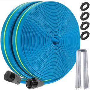 winisok sprinkler soaker hose 100ft - heavy duty sprinkler hose, efficient saving water hose for garden lawn irrigation system with 40 pack staples