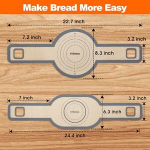 Sourdough Silicone Bread Sling -Oval and Round Non-Stick & Easy Clean Silicone Bread Mat for Dutch Oven. Reusable With Extra Long Handles Silicone Bread baking Supplies tools accessories(Gray)