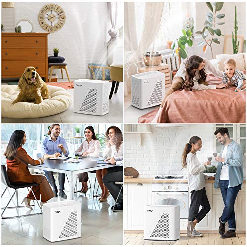 YIOU Air Purifier, Large Room Up to 547 Ft², H13 True HEPA Filter for Wildfires, Pets Hair, Dander, Smoke, Pollen, Quiet 20dB Air Cleaner for Bedroom Home Office Living Room Kitchen, R1(White)