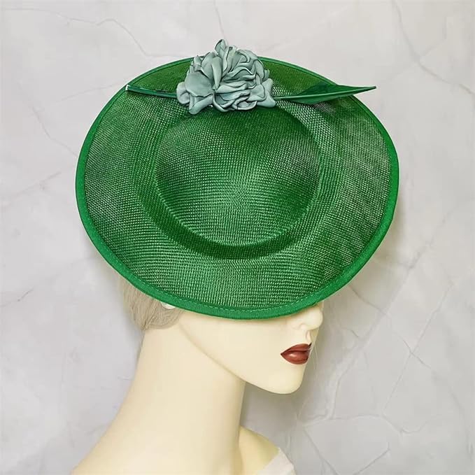 L'ouve Fascinator Hat for Women 1920s Tea Party Kentucky Derby Fascinator Hat Pillbox Hat Peacock Feather Fascinator for Cocktail Green